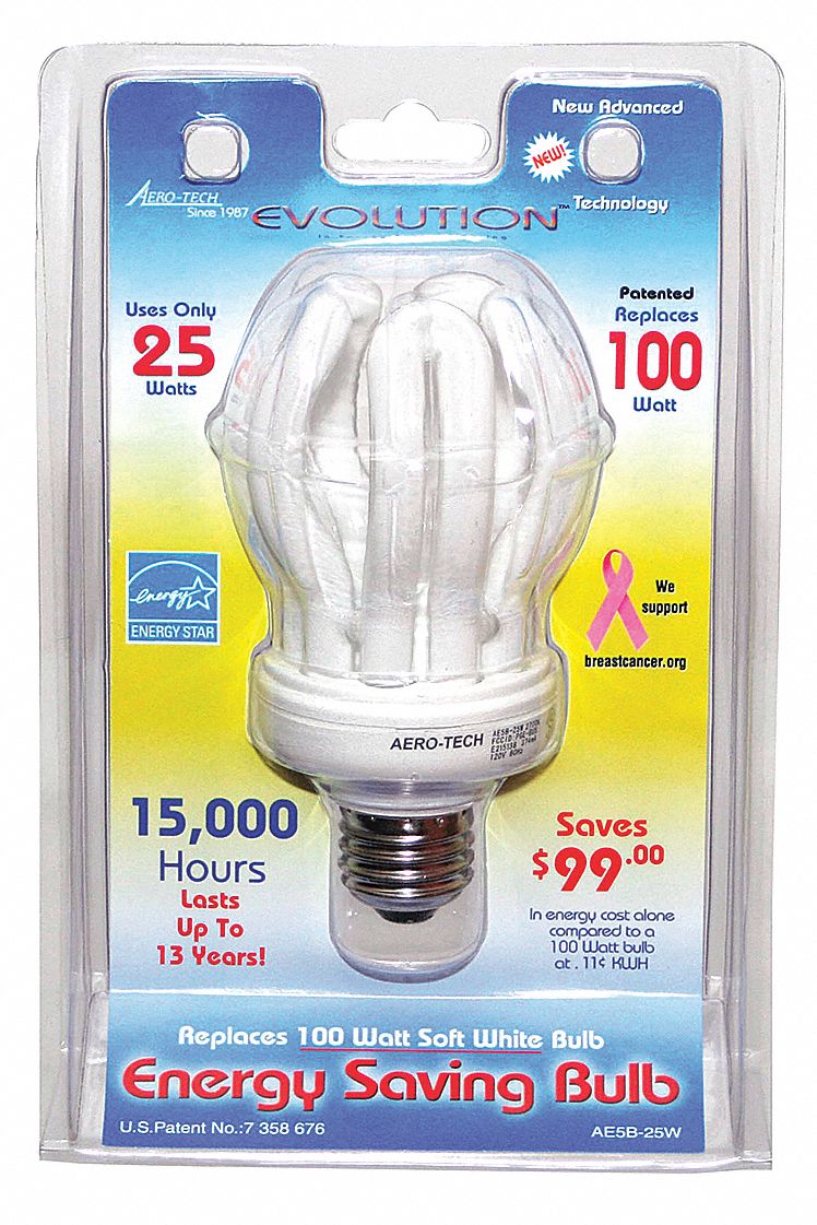 Screw-In CFL Bulb: (A) Classic, 25 W Watt, 100 W Incandescent Watt Equivalency