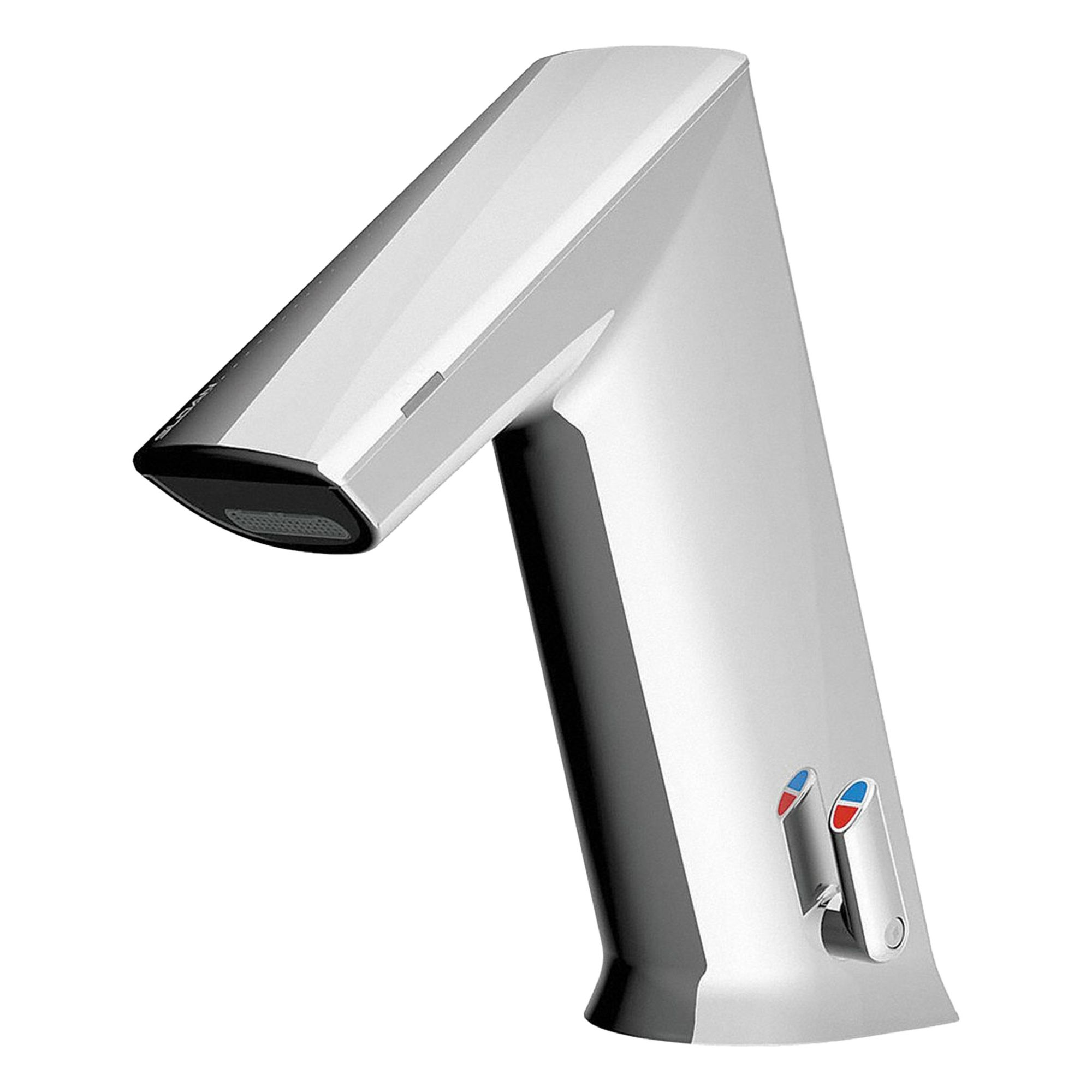 Bathroom Sensor Faucet: BASYS, Cast Zinc, Chrome Finish, Single-Post, Hardwired, Aerated