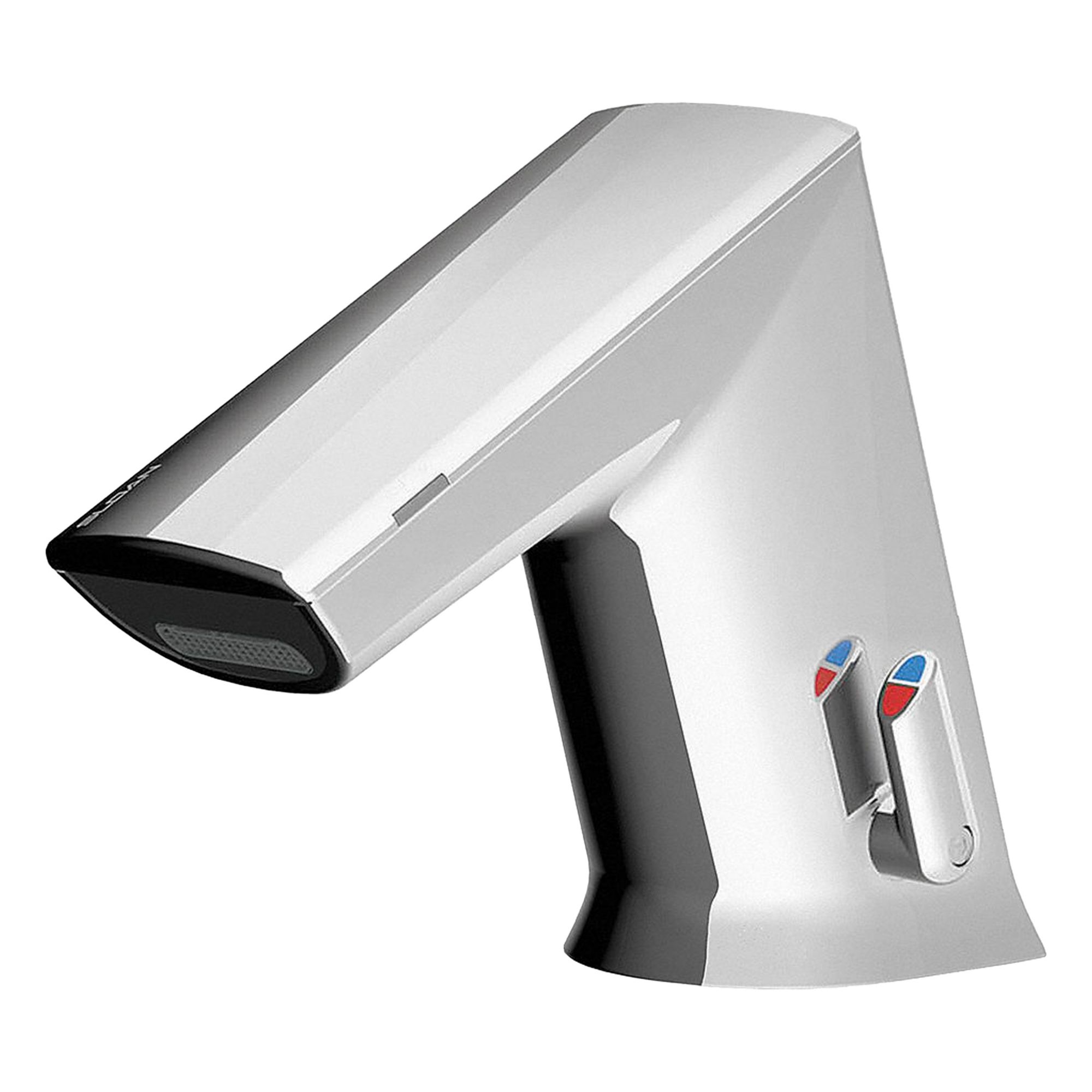 Bathroom Sensor Faucet: BASYS, Cast Zinc, Chrome Finish, Single-Post, Battery, Aerated