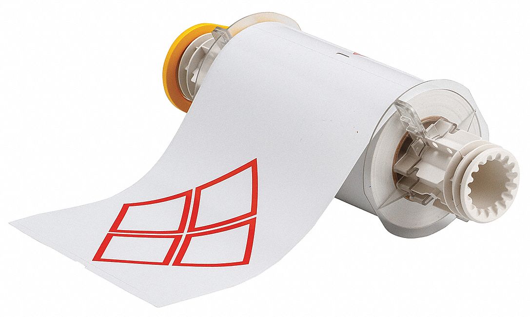 PRECUT LABEL ROLL, RED GHS/CLP 4B DIAMONDS, 6 3/32 IN X 8 19/64 IN, VINYL, WHITE, OUTDOOR, 70 LABELS
