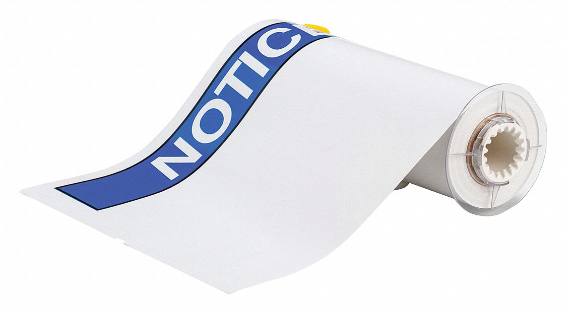 Pre-Cut Label Stock Roll: Notice, NOTICE Header, 10 in x 14 in, 14 in x 10 in, Vinyl, White