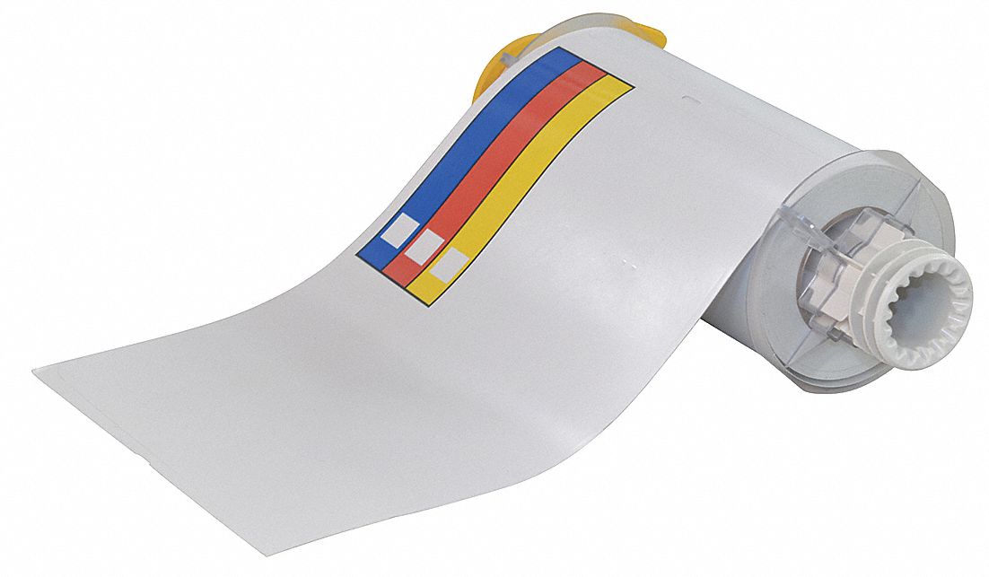 Pre-Cut Label Stock Roll: No Legend, Color Bar, 7 in x 10 in, 10 in x 7 in, Vinyl, Indoor/Outdoor