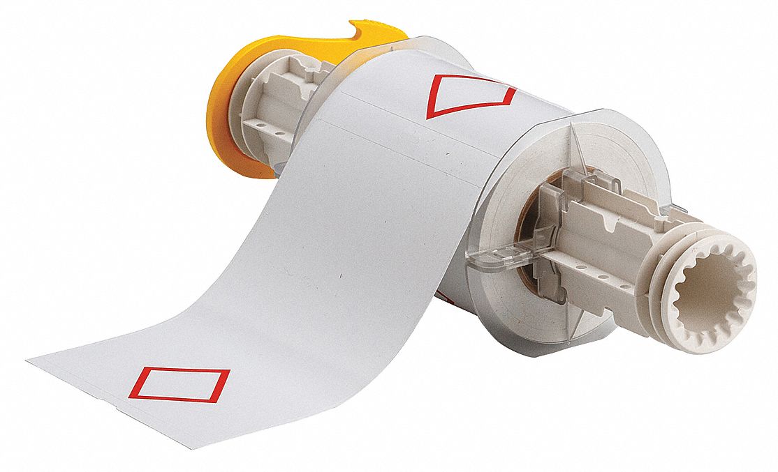 PRECUT LABEL ROLL, RED GHS/CLP 1 DIAMOND, 4 3/32 IN X 6 3/32 IN, VINYL, OUTDOOR, 90 LABELS, WHITE/YELLOW/BLUE