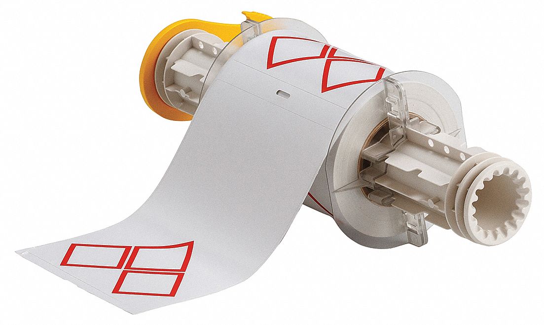 PRECUT LABEL ROLL, RED GHS/CLP 3A DIAMONDS, 4 3/32 IN X 6 3/32 IN, VINYL, OUTDOOR, 90 LABELS, WHITE/BLUE