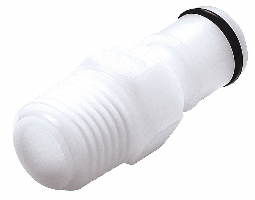 COLDER Inline Insert: Acetal, 1/4 in Pipe Size, Insert x MNPT, Shut-off ...