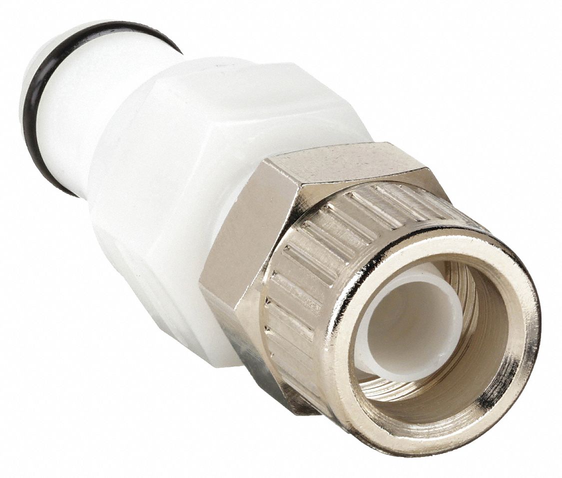 Quick Connection Coupling: Insert, 1/4 in OD x 5/32 in ID Size, Push-to-Connect x Tube, Acetal