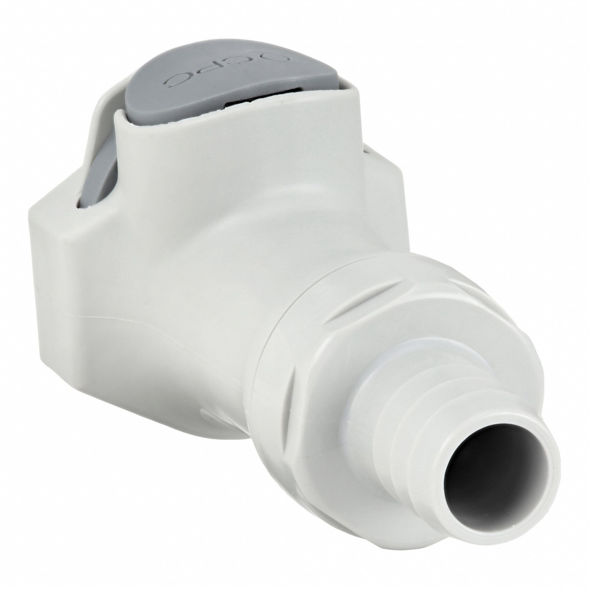 Quick Connection Coupling: Straight, 1/2 in ID Size, Barbed x Barbed, Polypropylene, Gray