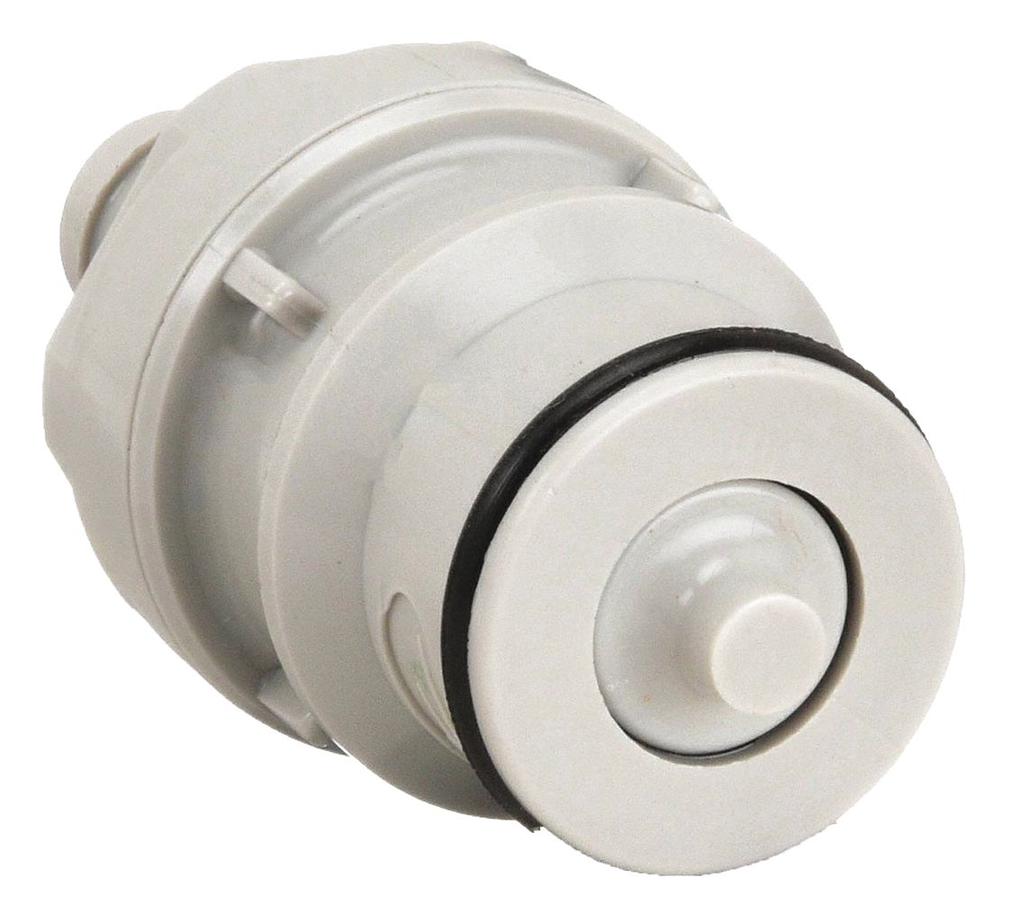 Quick Connection Coupling: Straight, 3/8 in ID Size, Barbed x Barbed, Polypropylene, Gray