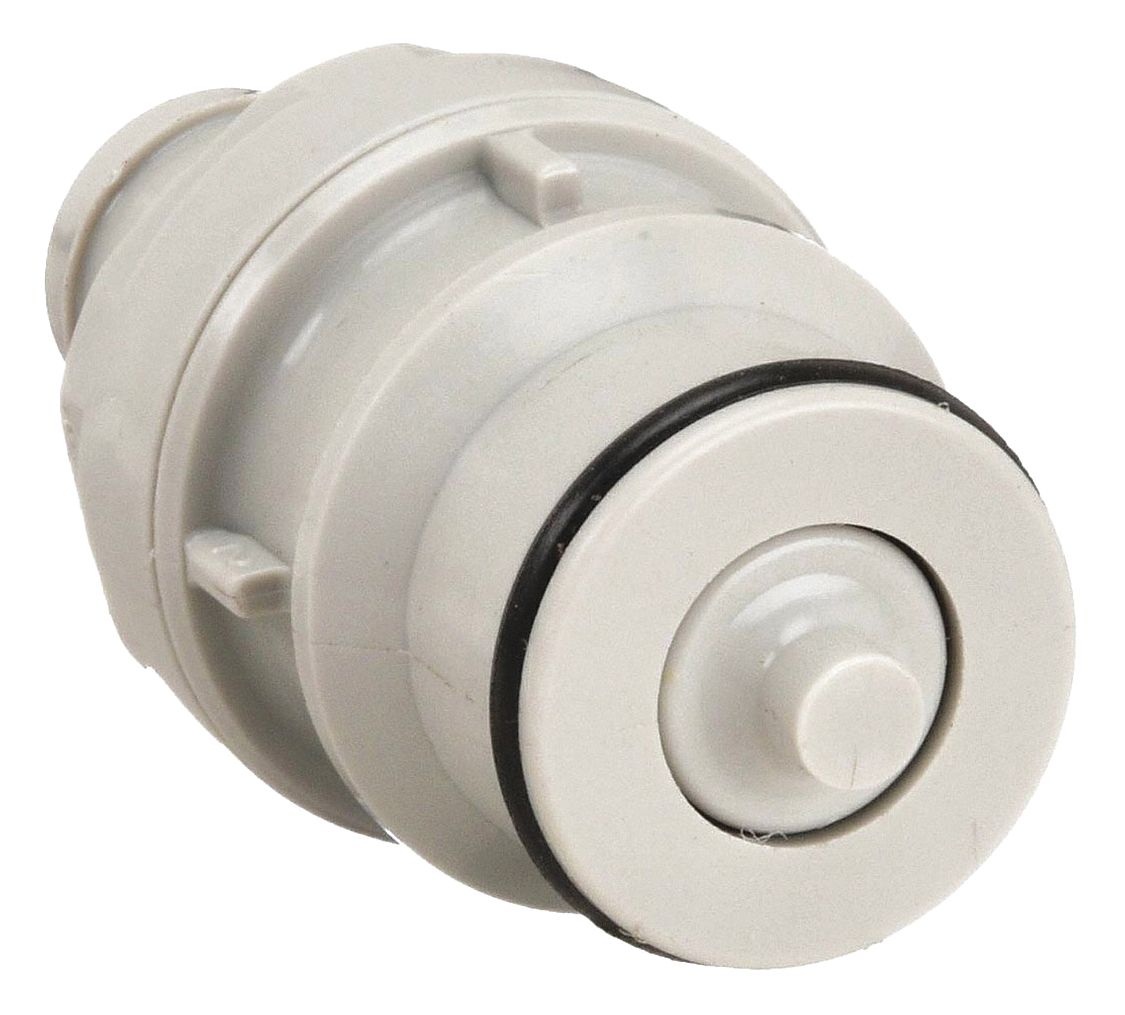 Quick Connection Coupling: Straight, 1/2 in ID Size, Barbed x Barbed, Polypropylene, Gray