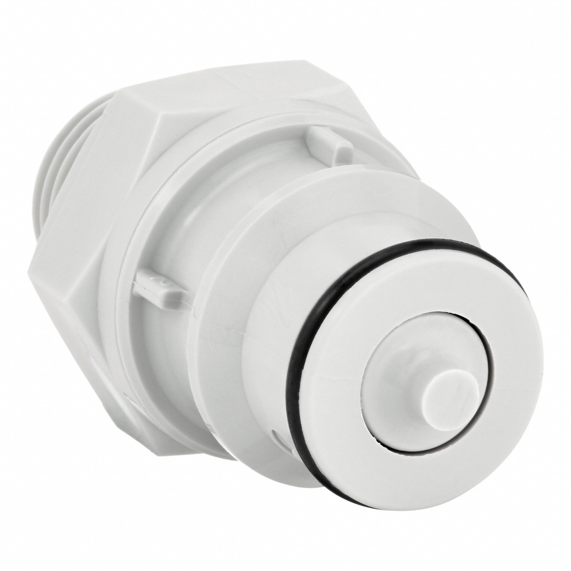 Quick Connection Coupling: Straight, 1/2 in Pipe Size, NPT x MNPT, Polypropylene, Gray