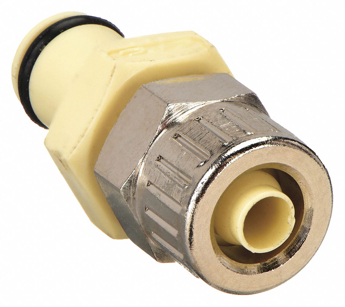 Quick Connection Coupling: Straight, 5/32 in ID x 1/4 in OD Size, Quick-Disconnect Insert x Tube