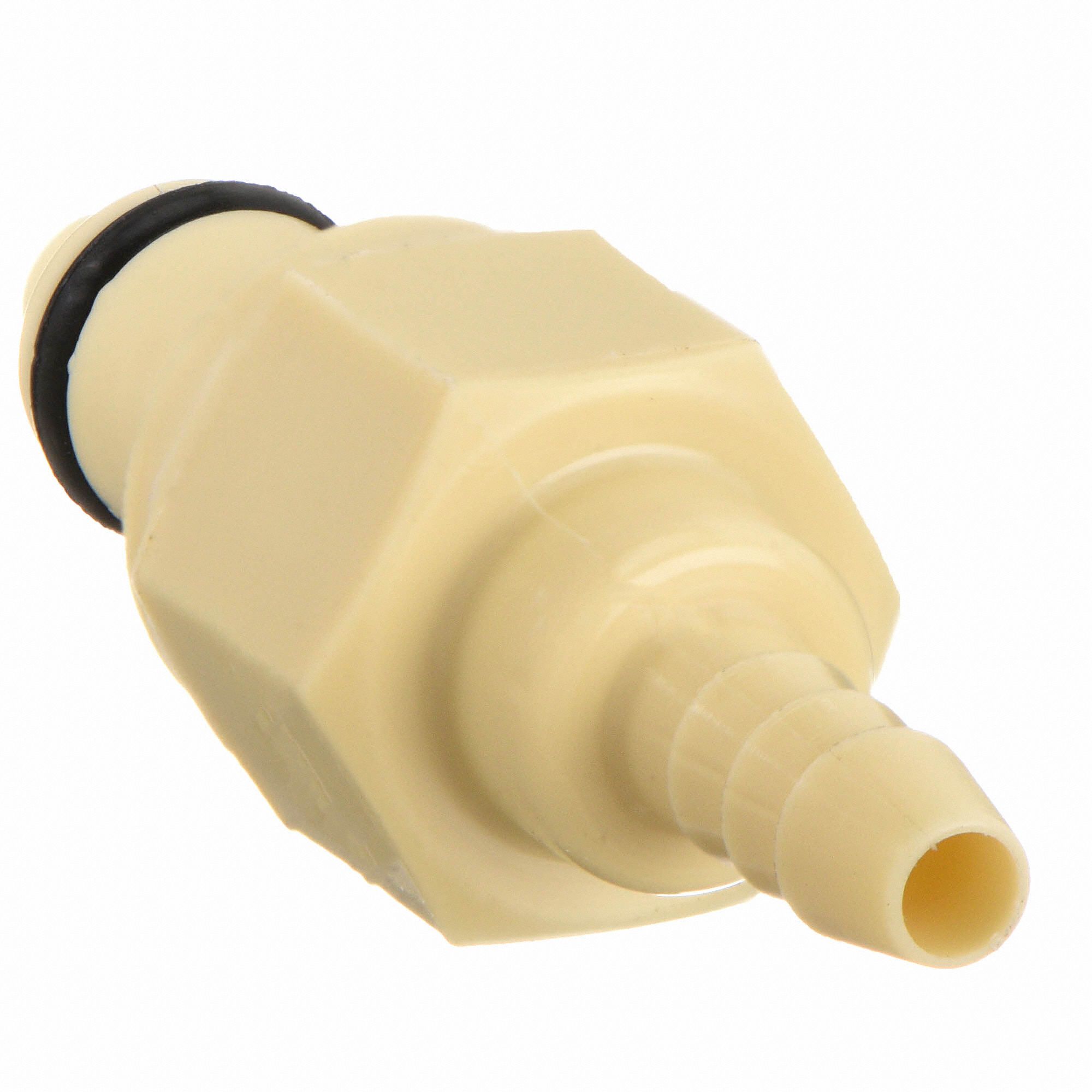 COLDER Coupler: Polypropylene, 1/8 in, Barbed x Insert, Shut-off, 1 11/ ...