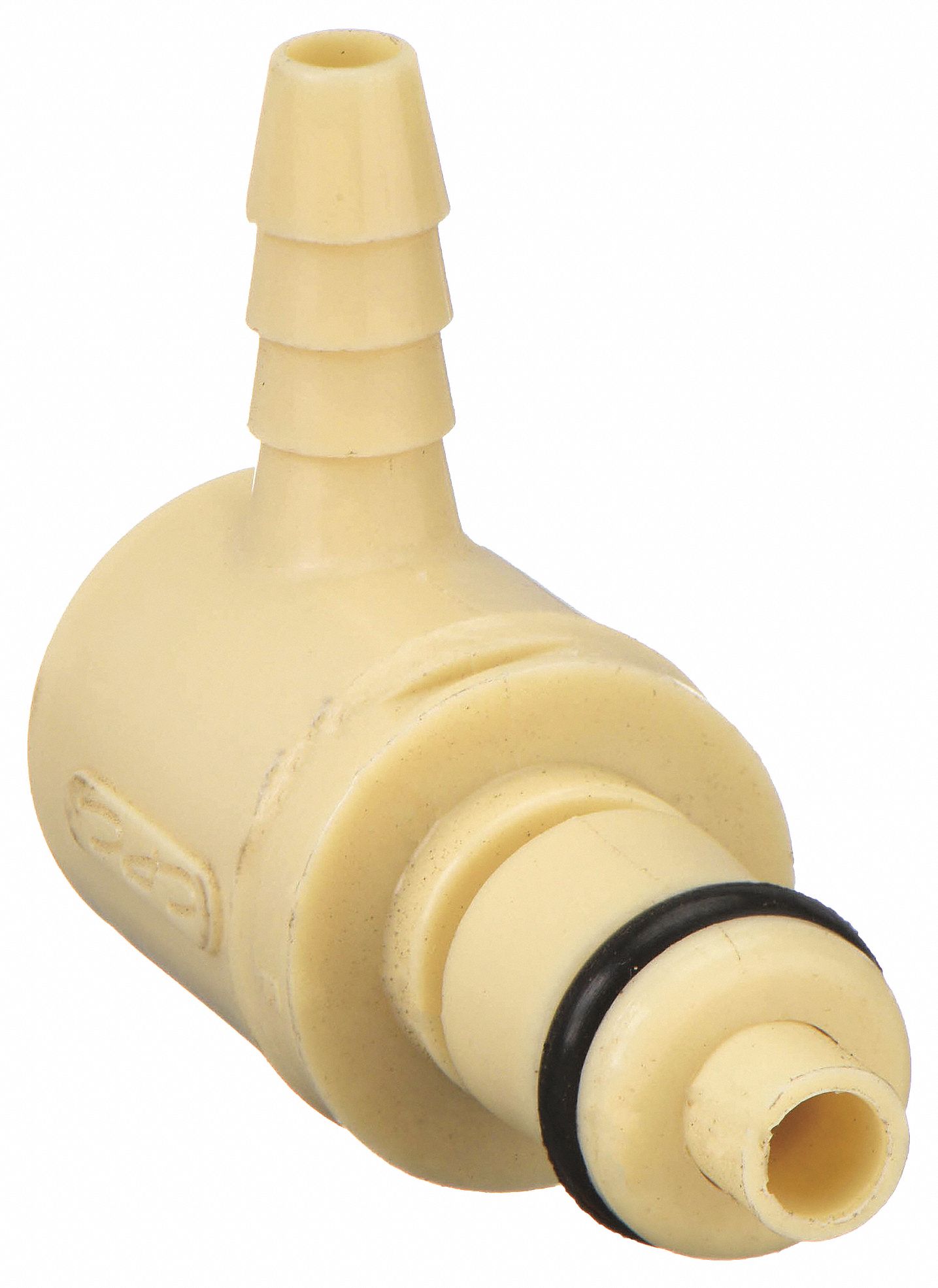 Quick Connection Coupling: Straight, 1/4 in Pipe Size, Barbed x Barbed, Polypropylene, Almond