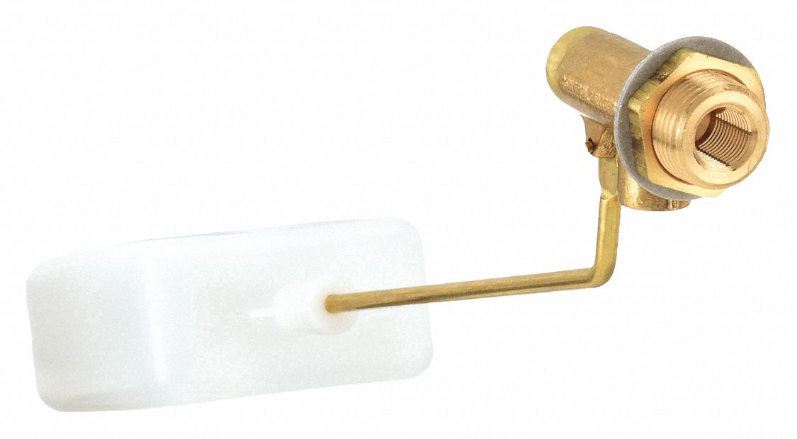 FLOAT VALVE ASSEMBLY, FOR WATER ANGLE VALVE BODY, RECTANGULAR, BULKHEAD, BRASS/PLASTIC