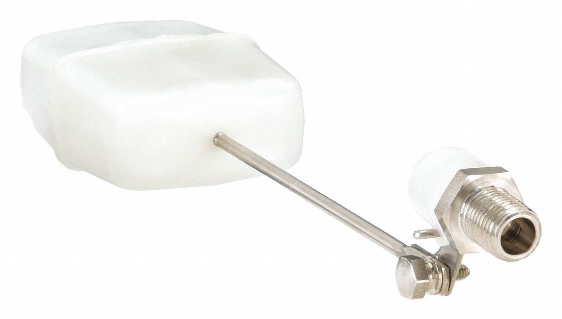 Float Valve Assembly: For Water Media, Angle Valve Body, Rectangular, Bulkhead, 1/4 in MNPT