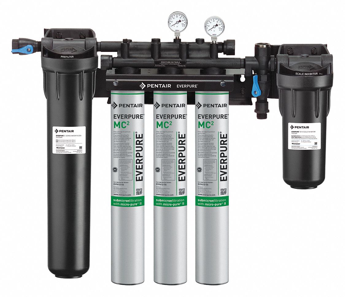 PENTAIR/EVERPURE, 0.5 micron, 5 gpm, Water Filter System 23MU17EV93280675 Grainger