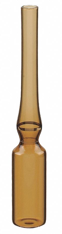 Amber Ampule: Borosilicate Glass, 1 mL Capacity - mL, 0.03 fl oz Capacity - oz, 144 Vials Included
