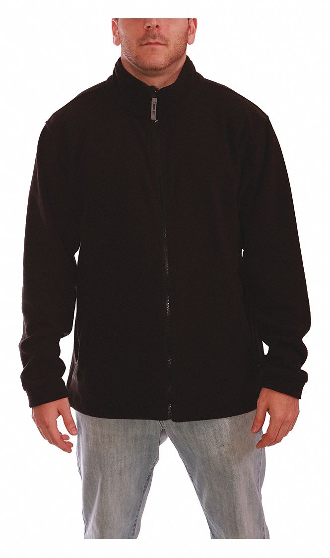 Jacket: Jacket, Men's, Jacket Garment, 3XL, Black, Regular, Polyester, 300 g Fabric Wt