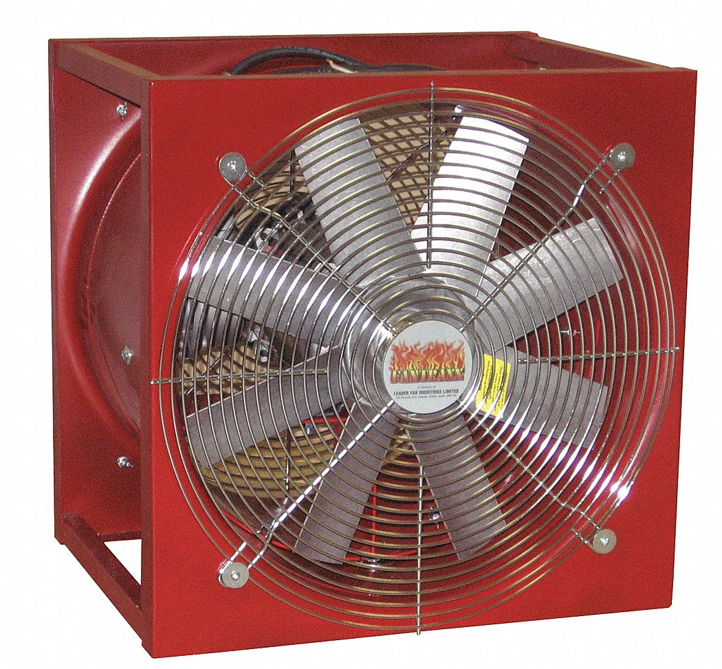 16" Electric Explosion Proof Portable Utility Fan, 3151 cfm, Height 19-1/8", Width 19-1/8"