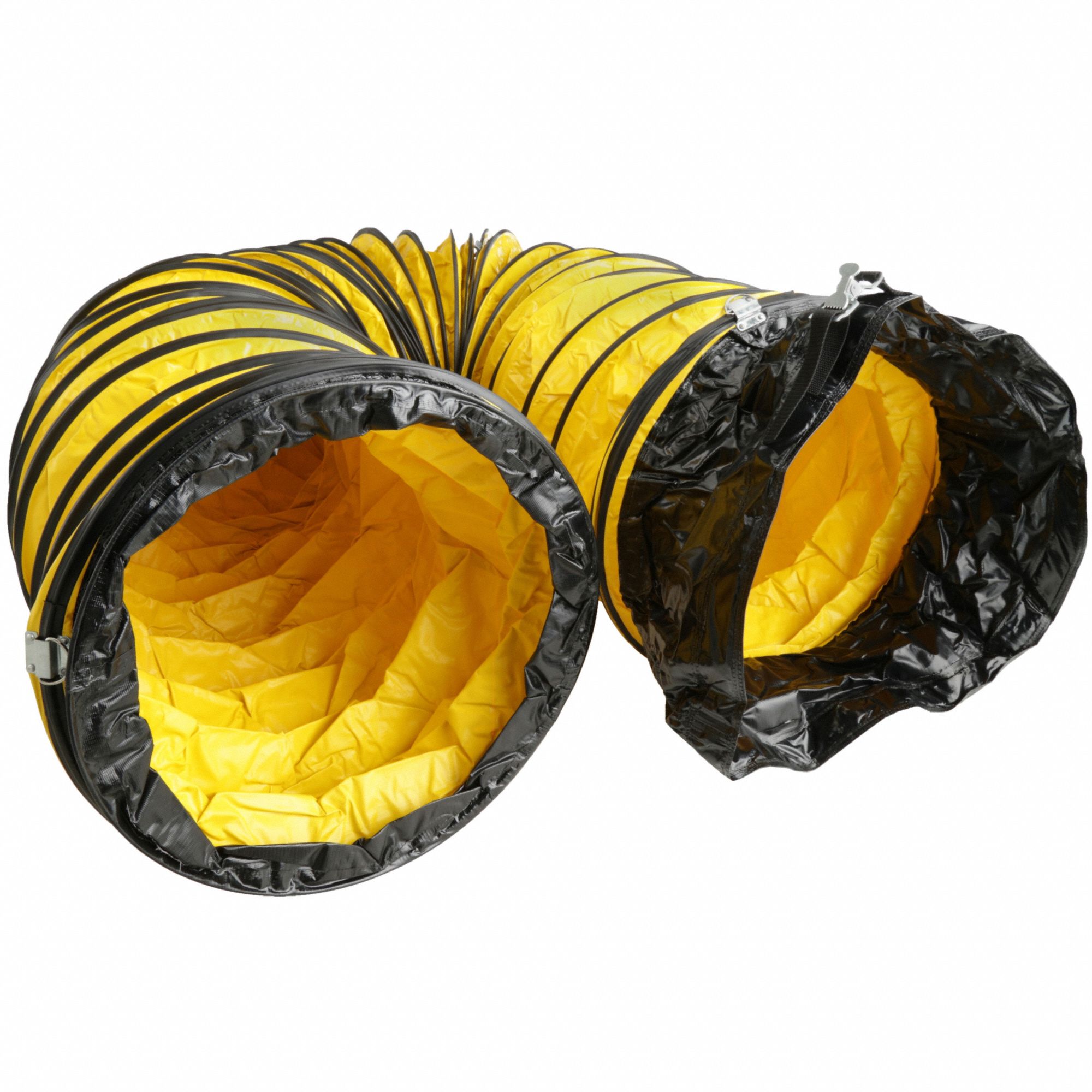 Flexible Hose: Quick Release Buckle/Outlet Ring, 20 ft Overall Lg, 18 in Inside Dia