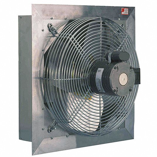 Shutter Mount Exhaust Fan: 8 in Blade, 2 Speed, 1/40 hp, Totally Enclosed Air Over, 360 cfm, 115V AC