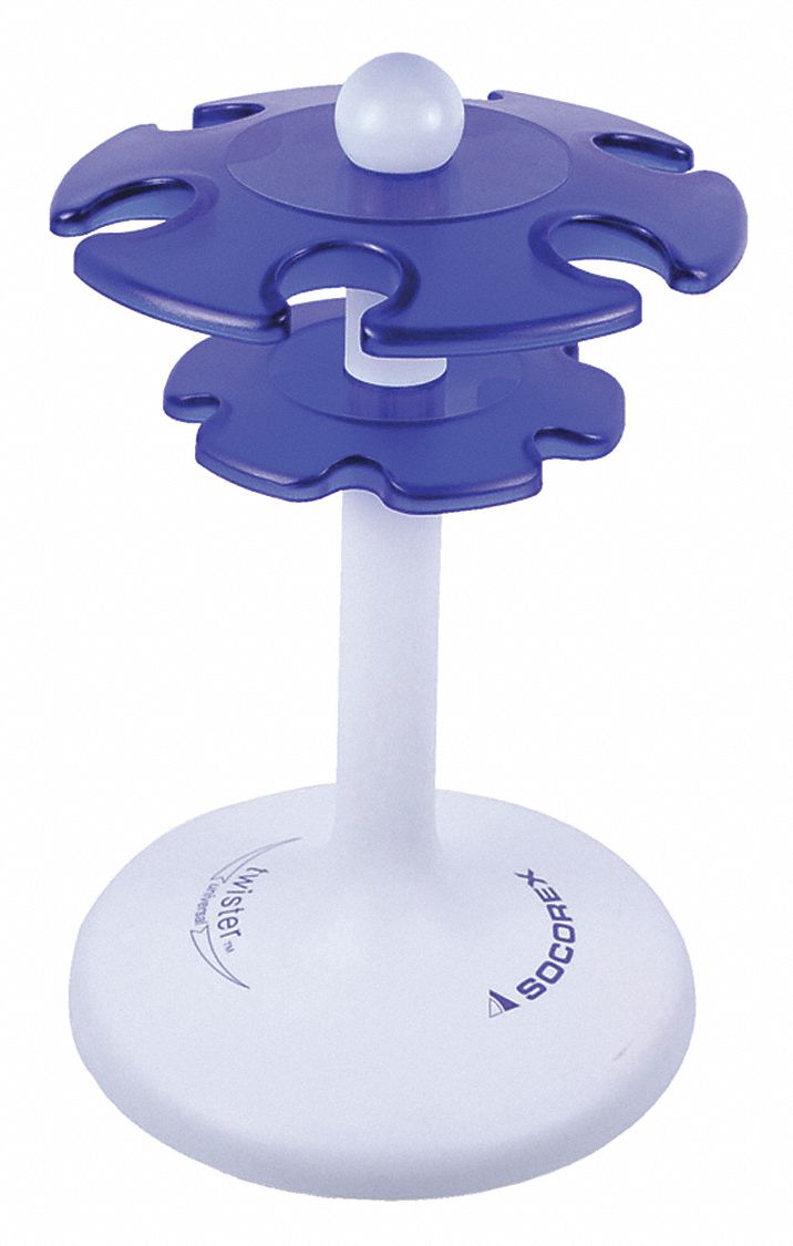 Pipette Stand: Plastic, 8 11/16 in Overall Ht, Rotates 360°, Most Brands of Pipettes