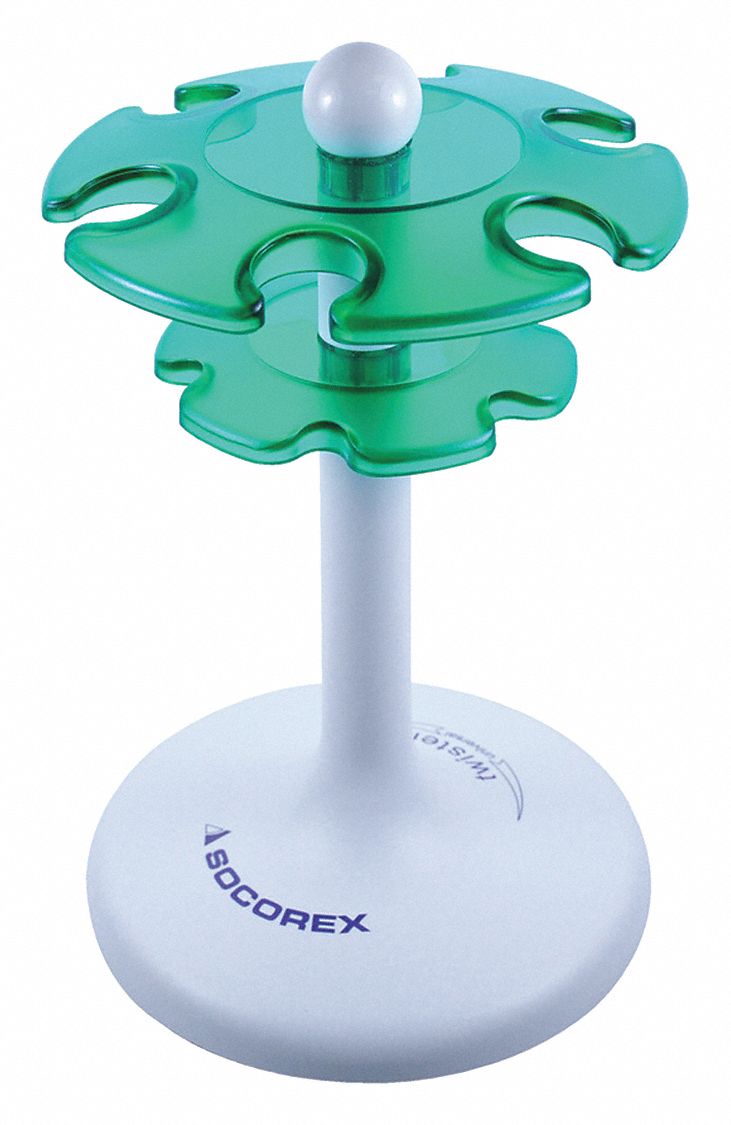 Pipette Stand: Plastic, 8 11/16 in Overall Ht, Rotates 360°, Most Brands of Pipettes