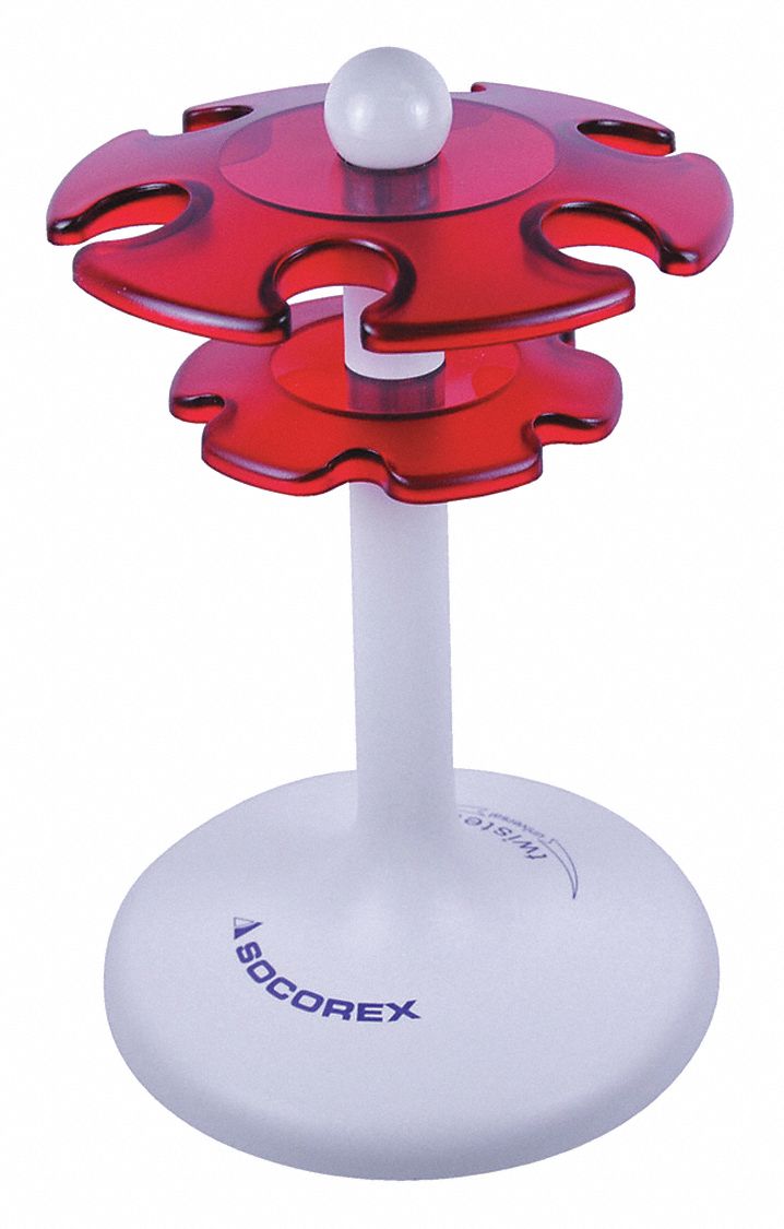 Pipette Stand: Plastic, 8 11/16 in Overall Ht, Rotates 360°, Most Brands of Pipettes