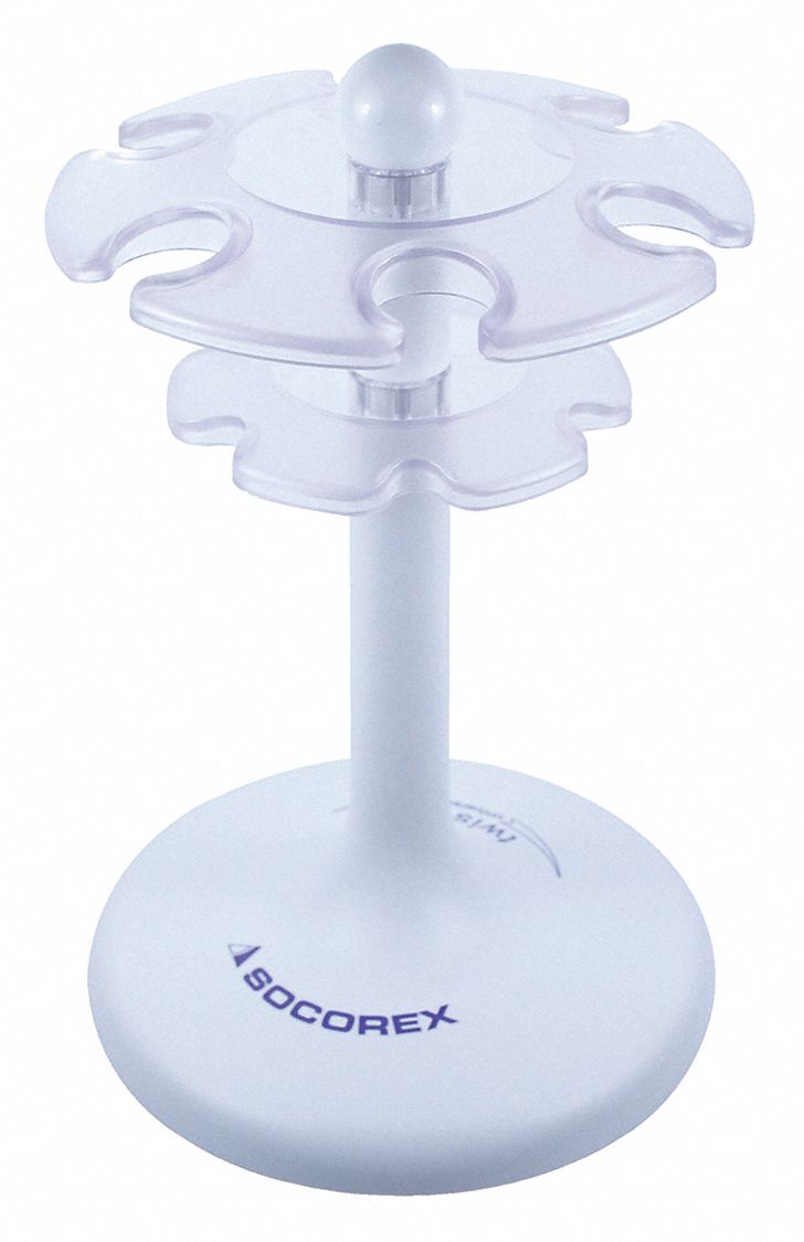 Pipette Stand: Plastic, 8 11/16 in Overall Ht, Rotates 360°, Most Brands of Pipettes