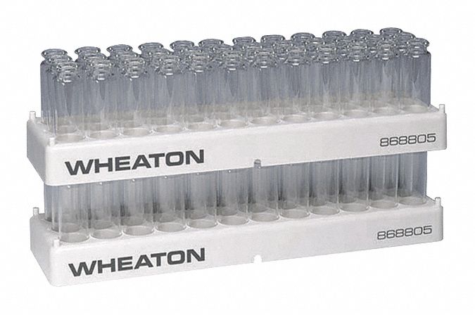 Tube Rack: 3 5/8 in Overall Wd, 1 1/8 in Overall Ht, 12 5/8 in Overall Lg, Polypropylene, White