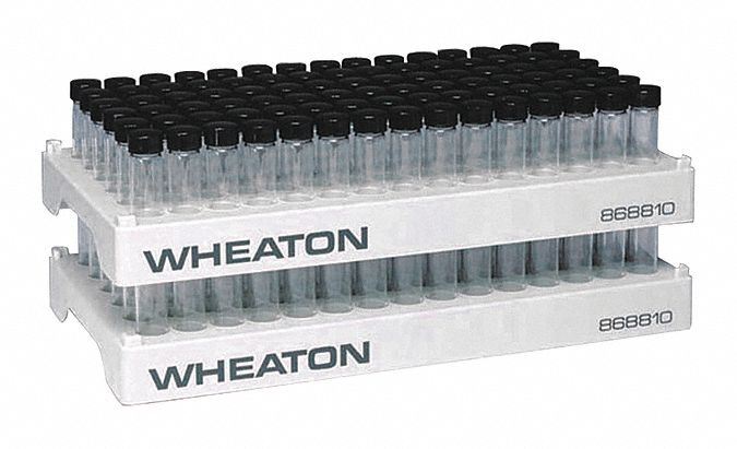 Tube Rack: 6 3/4 in Overall Wd, 1 1/4 in Overall Ht, 13 in Overall Lg, Polypropylene, White