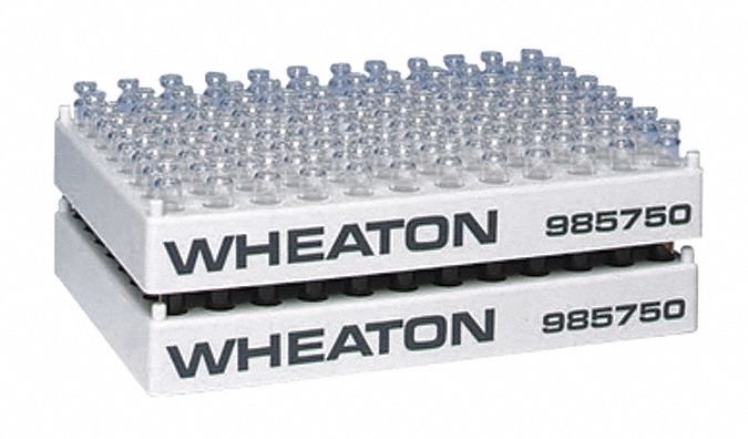 Tube Rack: 4 7/8 in Overall Wd, 7/8 in Overall Ht, 7 1/4 in Overall Lg, Polypropylene, White