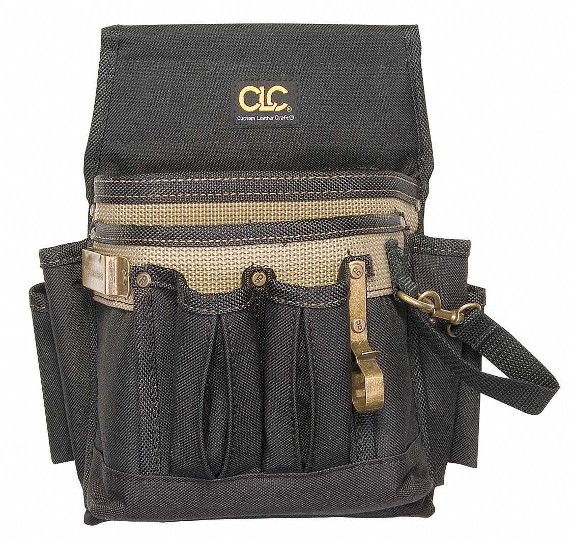 CLC Black Tool Pouch, Polyester, Fits Belts Up To (In.) 3 in 23NJ23