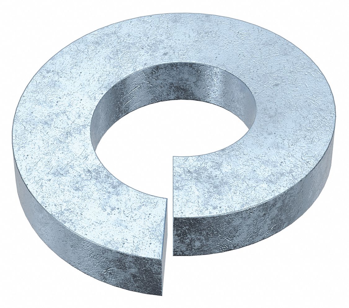 Extra Duty Split Lock Washer: Case Hardened, Zinc Plated, Steel, 3/8 in Screw Sz, 50 PK