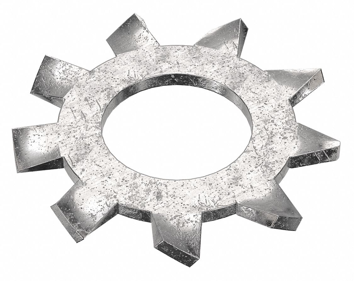 External Tooth Lock Washer: 18-8, Stainless Steel, #8 Screw Sz, 11/64 in Max. Inside Dia, 50 PK