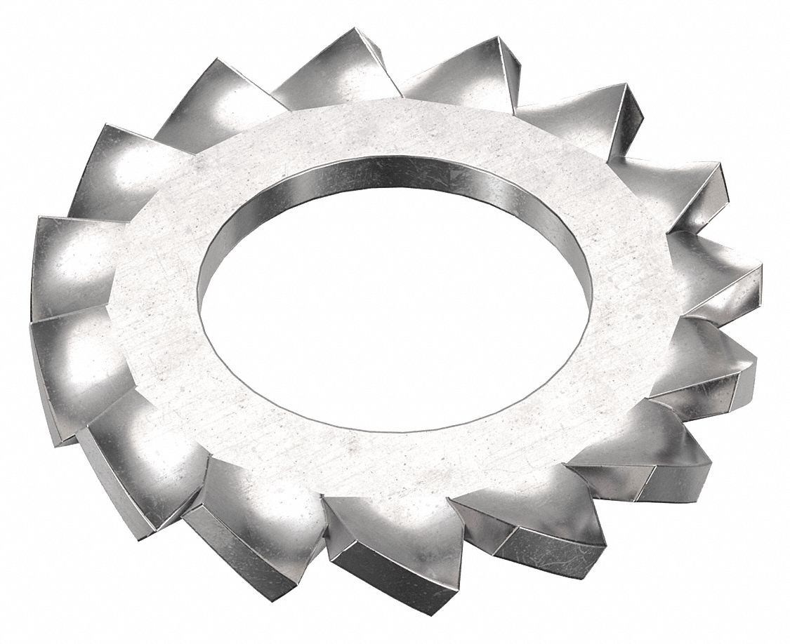 External Tooth Lock Washer: 18-8, Stainless Steel, M4 Screw Sz, 4.48 mm Max. Inside Dia, 18-8, 50 PK