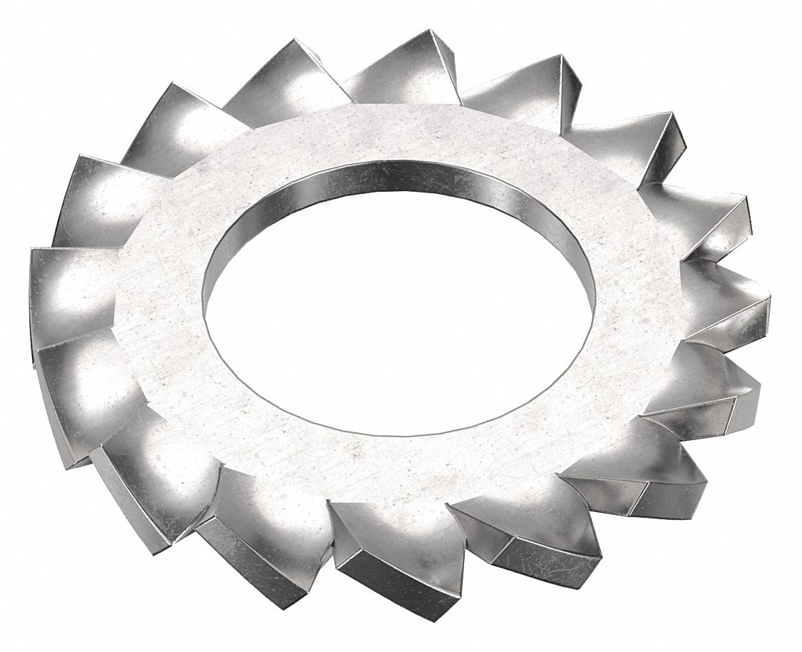 External Tooth Lock Washer: 18-8, Stainless Steel, M5 Screw Sz, 5.48 mm Max. Inside Dia, 18-8, 50 PK