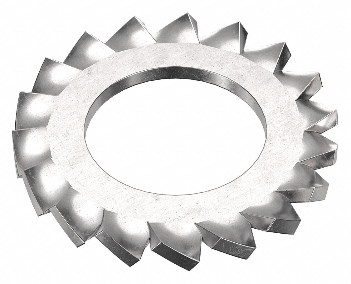 External Tooth Lock Washer: 18-8, Stainless Steel, M8 Screw Sz, 8.62 mm Max. Inside Dia, 18-8, 50 PK