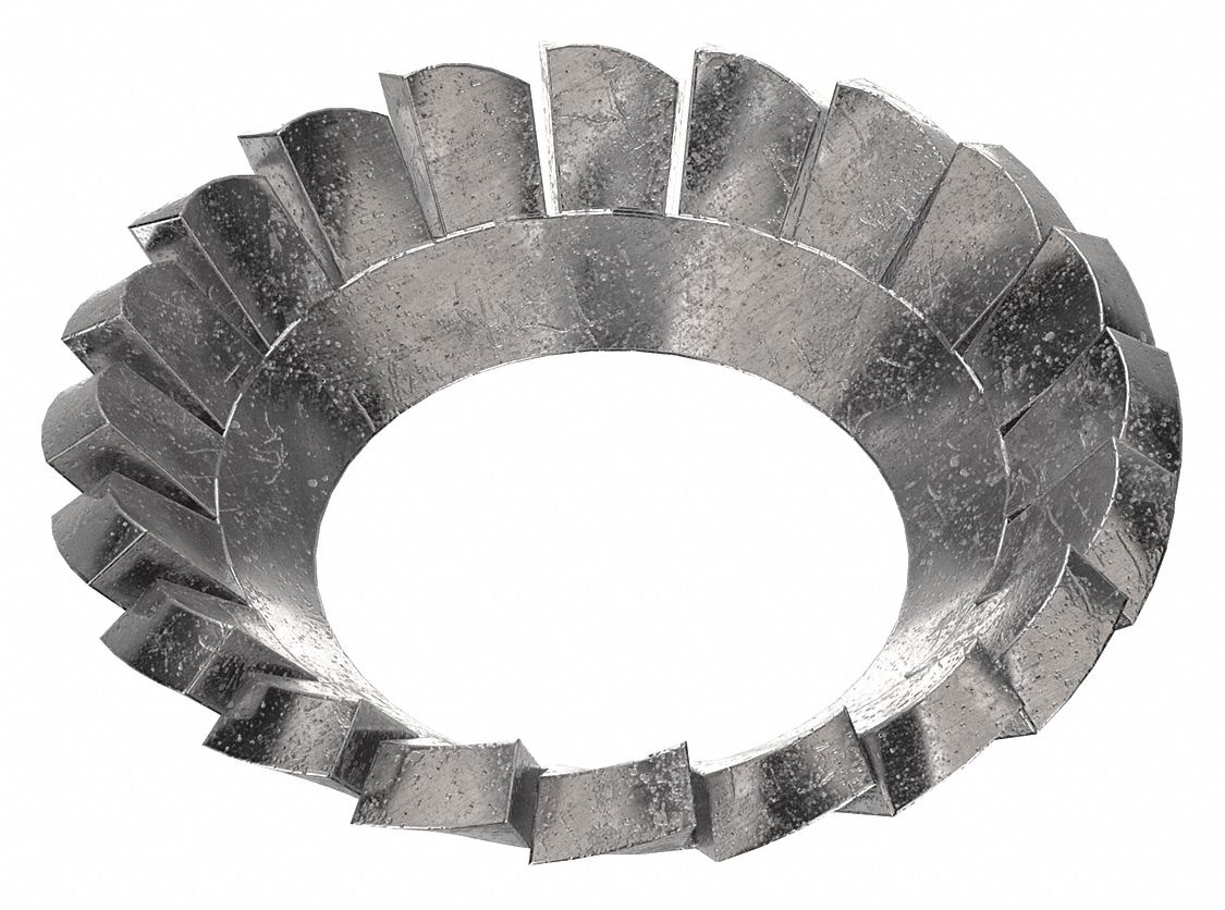 Countersunk Lock Washer: 410, Stainless Steel, #2 Screw Sz, Countersunk Tooth Lock Washer, 50 PK