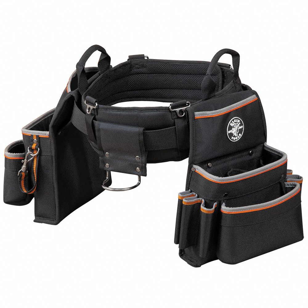 KLEIN TOOLS Tool Belt Ballistic Nylon, Electrician, 26 Pockets, Padded, 35 in to 39 in Waist