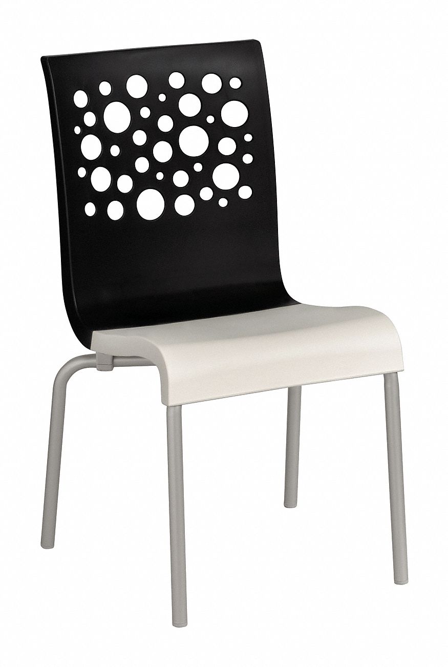 Grosfillex Resin Seat Shell With Steel Legs Chair Black