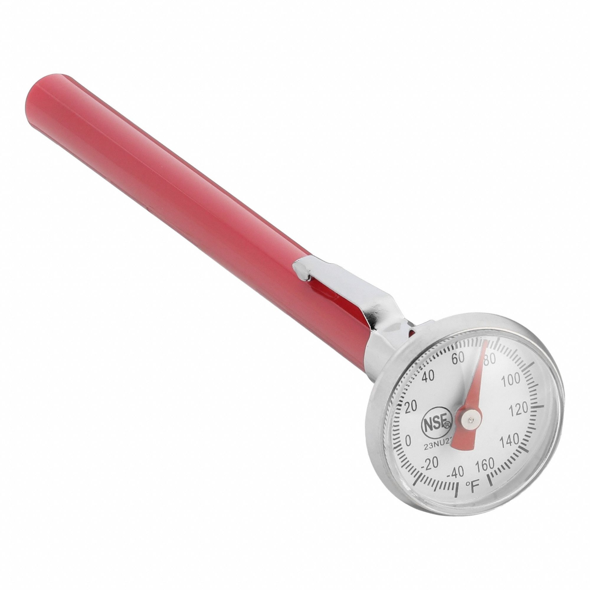 Dial Pocket Thermometer: -40°F to 160°F, +/- 2°F, 5 in Stem Lg, Fahrenheit