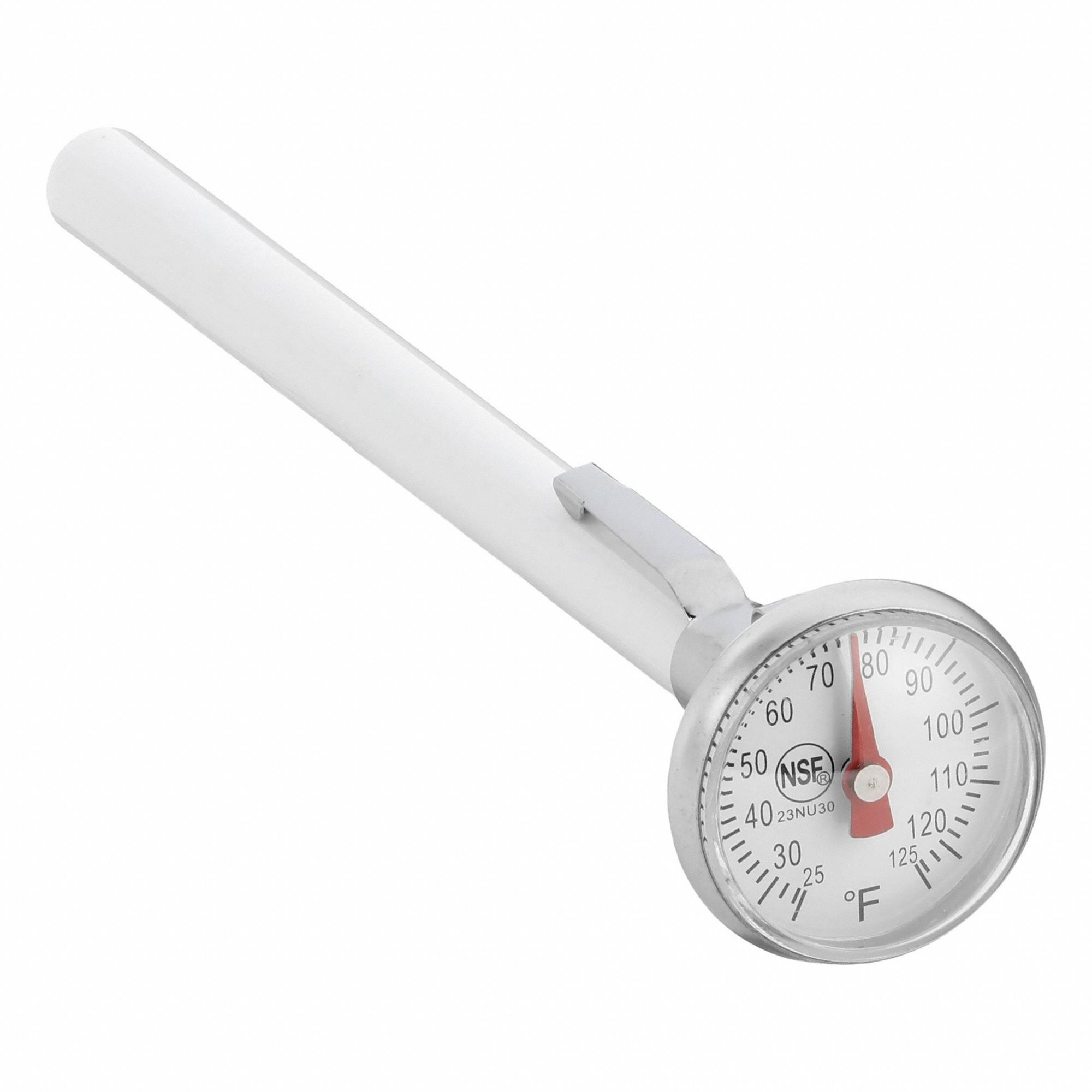 Dial Pocket Thermometer: 25°F to 125°F, +/- 2°F, 5 in Stem Lg, Fahrenheit