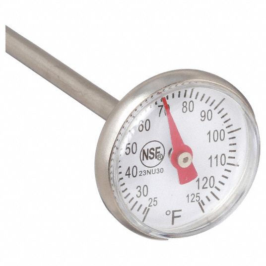 Dial Pocket Thermometer, 25 to 125 F 23NU30