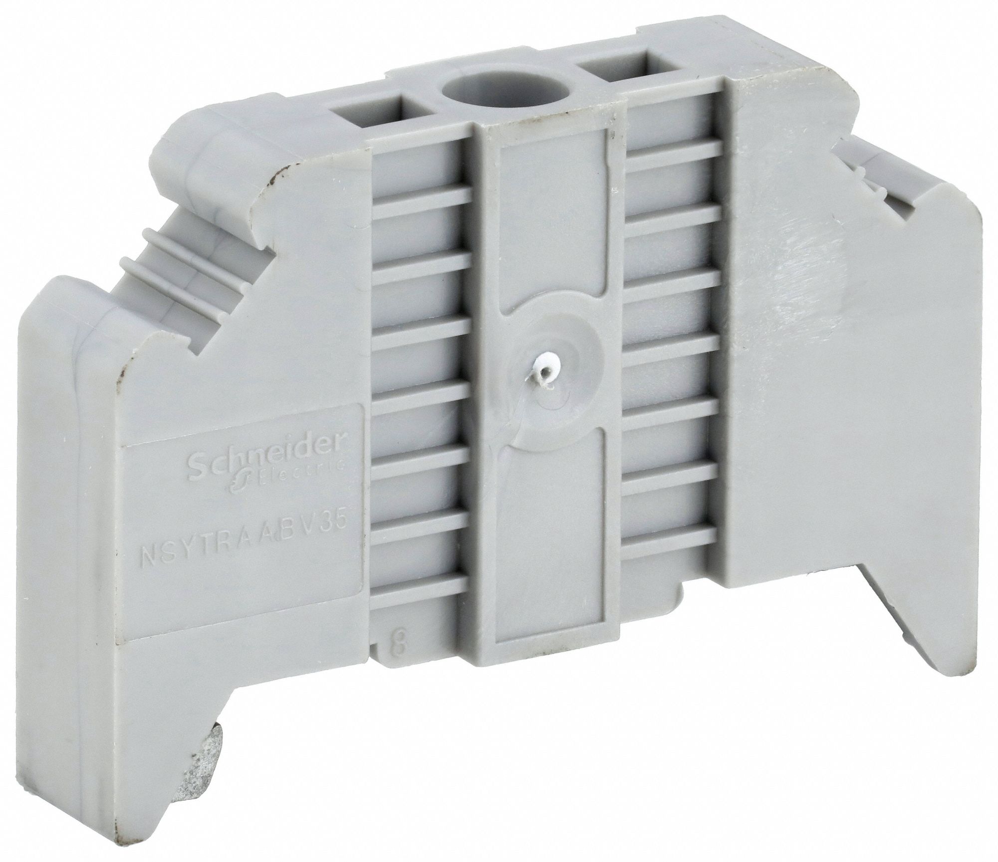 SCHNEIDER ELECTRIC End Clamp, Screw Mount Gray, Screw Mount 23NY28