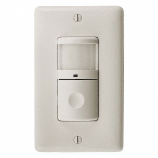 Hubbell Wiring Device Kellems Wall Switch Box Hard Wired Motion Sensor With Nightlight 1 0 Sq Ft Passive Infrared Light Almond 23ny58 Ws00nla Grainger