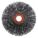 WIRE WHEEL BRUSH, CRIMPED STAINLESS STEEL, 3 IN DIAMETER X ⅝ IN W, ½ IN ARBOUR, 0.014 IN FILL, 50 PK