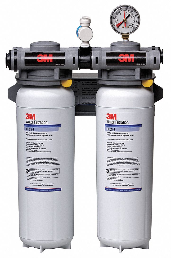 3M WATER FILTRATION PRODUCTS 3/4 in NPT Polypropylene Water Filter System, 6.68 gpm, 125 psi