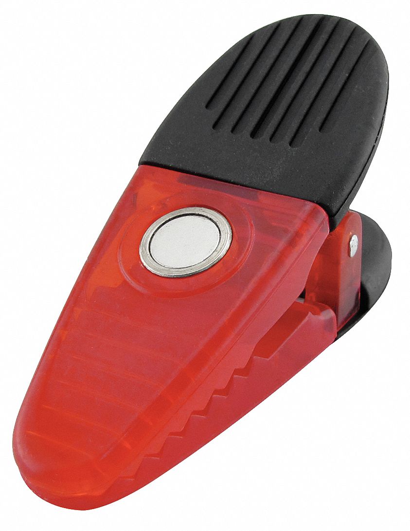 Magnetic Plastic Clips Red PK2