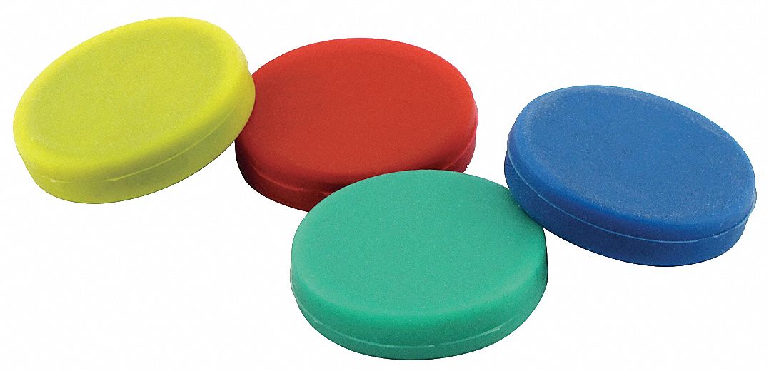 Disc Magnets Red Blue Green Yellow PK4